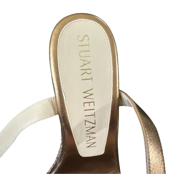 Stuart Weitzman Alex Wedge Liquid Metallic Leather Size 7 - Picture 4 of 9
